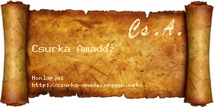 Csurka Amadé névjegykártya